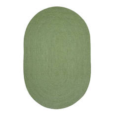 Homespice Ultra Durable Braided Rug Green Oval 4x6 ft Polypropylene Carpet 130681