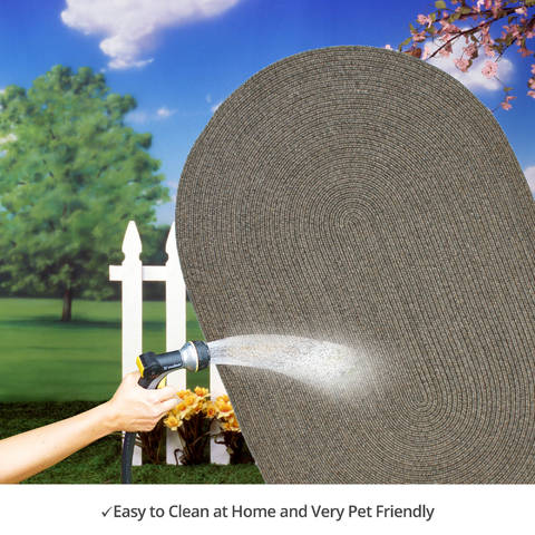 Homespice Ultra Durable Braided Rug Grey Oval 23 X 39 Area Rug 300683 816-130700 Image 4