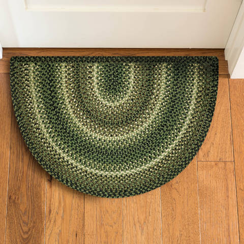 Homespice Jute Braided Rug Green Half Round 20 X 33 Area Rug 533777 816-130777 Image 1
