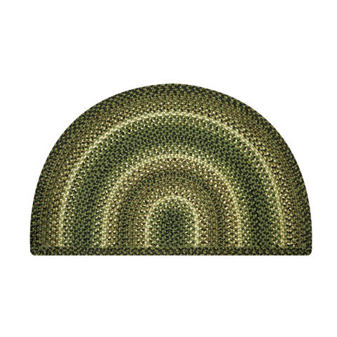 Homespice Jute Braided Rug Green Half Round 20 X 33 Area Rug 533777 816-130777 Image 0