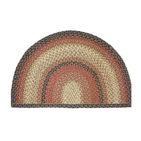 Homespice Jute Braided Rug Beige Half Round 20 X 33 Area Rug 533043 816-130779 Image 0