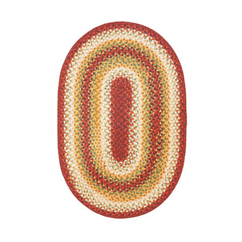 Homespice Cotton Braided Rug Red Oval 50 X 80 Area Rug 404251 816-130785 Image 0