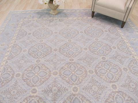 Blue Hand Knotted 90 X 120 Area Rug 834-130832 Image 3