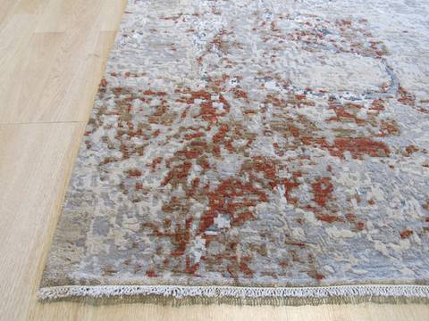 Modern-Contemporary Multicolor Hand Knotted 811 X 120 Area Rug 834-130840 Image 1