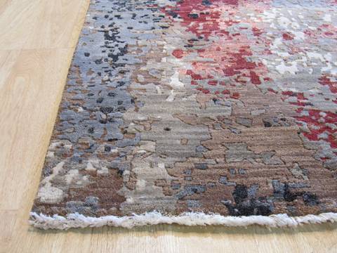 Modern-Contemporary Multicolor Hand Knotted 87 X 122 Area Rug 834-130841 Image 1
