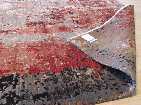 Modern-Contemporary Multicolor Hand Knotted 87 X 122 Area Rug 834-130841 Image 2