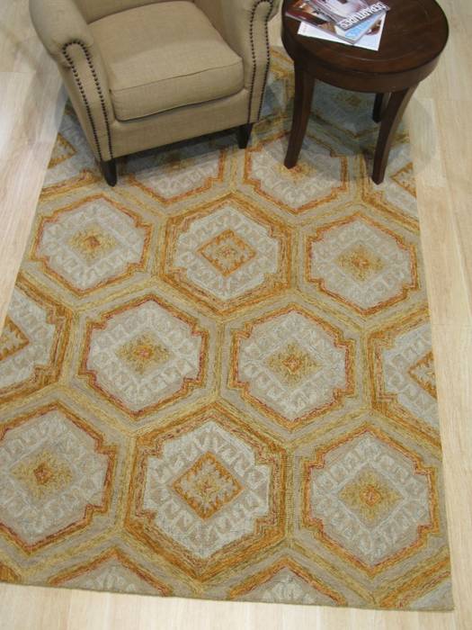Geometric Yellow Hand Tufted 79 X 99 Area Rug 834-130856 Image 3