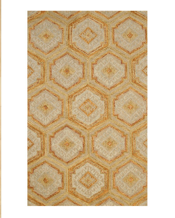 Geometric Yellow Hand Tufted 79 X 99 Area Rug 834-130856 Image 0
