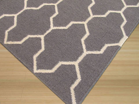 Kilim Grey Hand Made 80 X 100 Area Rug 834-130887 Image 1