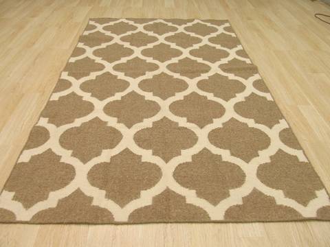 Modern-Contemporary Brown Hand Made 80 X 100 Area Rug 834-130893 Image 2