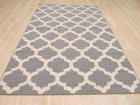 Modern-Contemporary Grey Hand Made 80 X 100 Area Rug 834-130896 Image 2