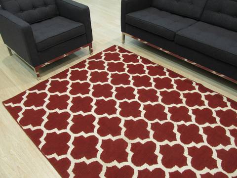 Modern-Contemporary Red Hand Made 80 X 100 Area Rug 834-130904 Image 4