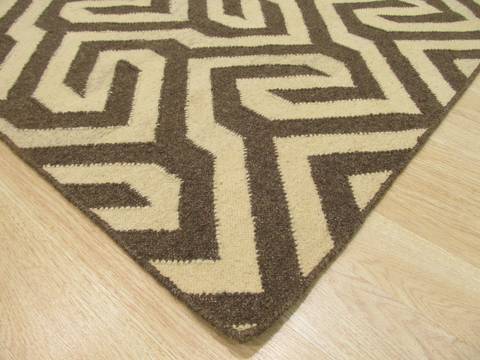 Modern-Contemporary Brown Hand Made 90 X 120 Area Rug 834-130907 Image 1