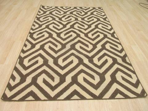 Modern-Contemporary Brown Hand Made 90 X 120 Area Rug 834-130907 Image 2