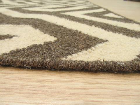 Modern-Contemporary Brown Hand Made 90 X 120 Area Rug 834-130907 Image 3