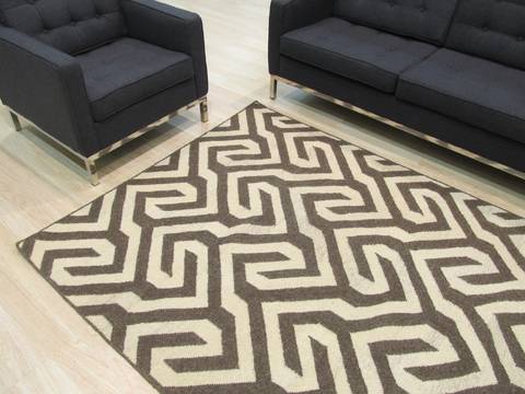 Modern-Contemporary Brown Hand Made 90 X 120 Area Rug 834-130907 Image 4