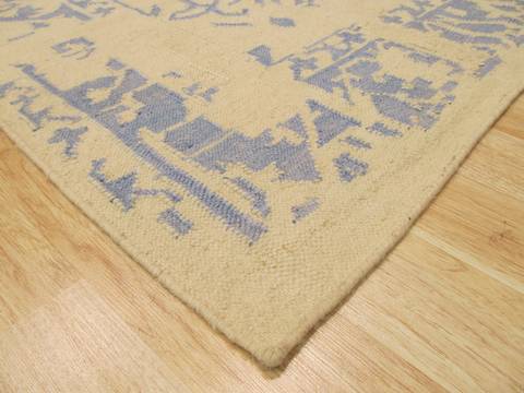 Modern-Contemporary Beige Hand Made 100 X 140 Area Rug 834-130918 Image 1