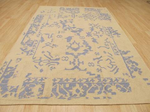 Modern-Contemporary Beige Hand Made 100 X 140 Area Rug 834-130918 Image 2