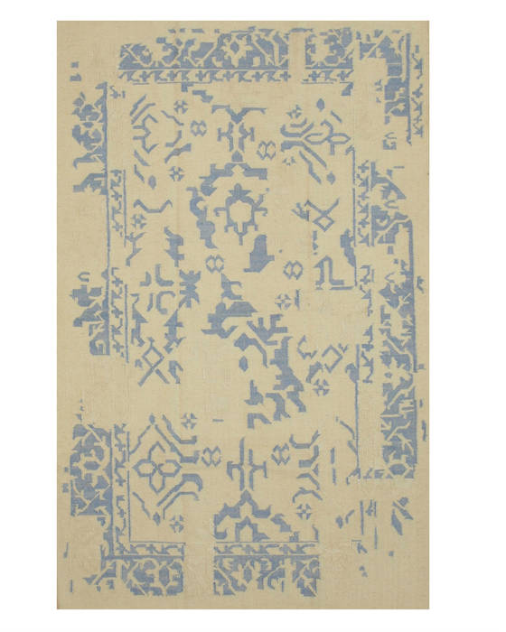 Modern-Contemporary Beige Hand Made 100 X 140 Area Rug 834-130918 Image 0