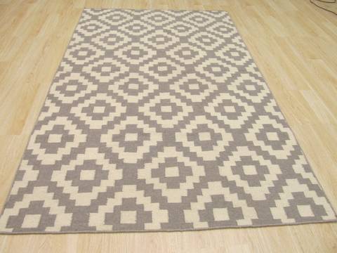 Modern-Contemporary Grey Hand Made 120 X 151  Area Rug 834-130924 Image 2