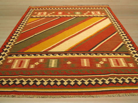 Kilim Red Hand Made 50 X 80 Area Rug 834-130988 Image 2