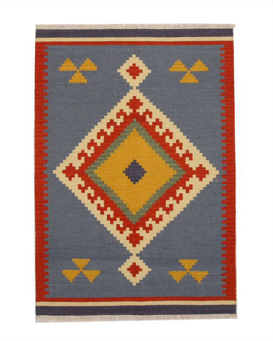Kilim Blue Hand Made 100 X 140 Area Rug 834-130990 Image 0