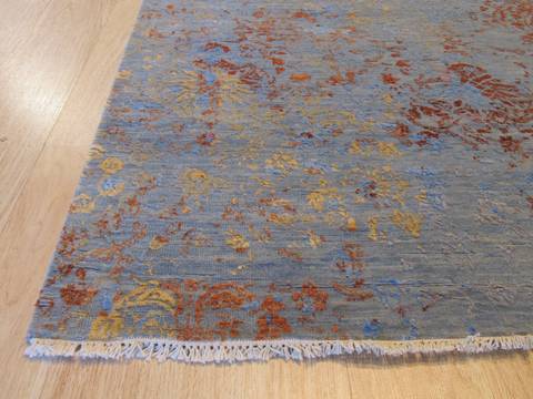 Modern-Contemporary Multicolor Hand Knotted 811 X 122  Area Rug 834-130995 Image 1
