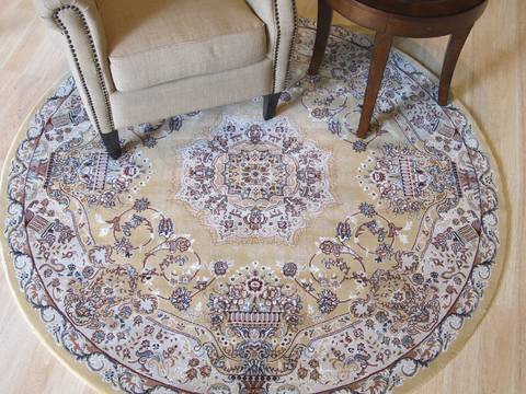 Tabriz Yellow Round Machine Made 511 X 511 Area Rug 834-131061 Image 3