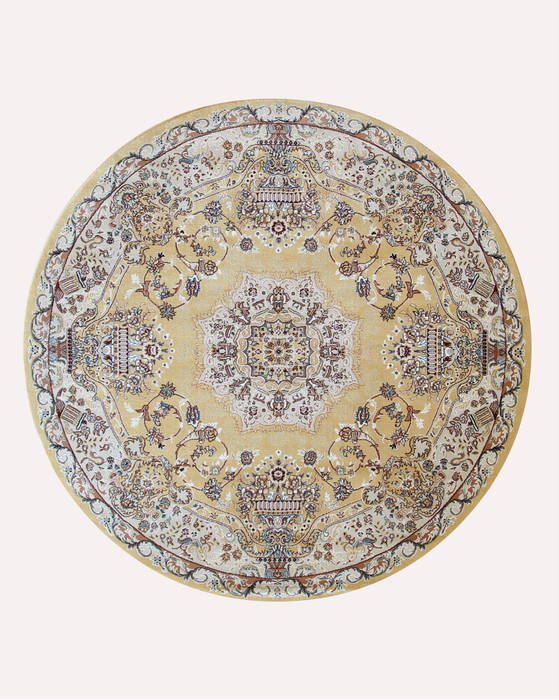 Tabriz Yellow Round Machine Made 511 X 511 Area Rug 834-131061 Image 0