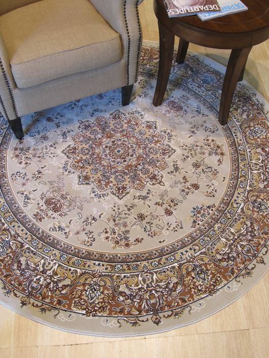 Tabriz Beige Round Machine Made 511 X 511 Area Rug 834-131088 Image 3