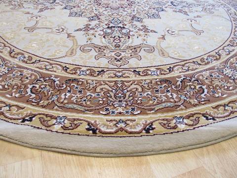 Tabriz Beige Round Machine Made 511 X 511 Area Rug 834-131095 Image 1
