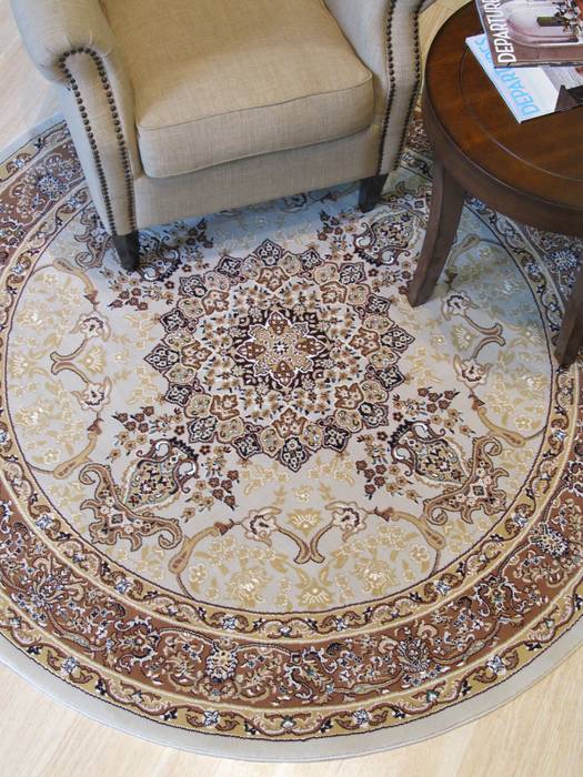 Tabriz Beige Round Machine Made 511 X 511 Area Rug 834-131095 Image 3