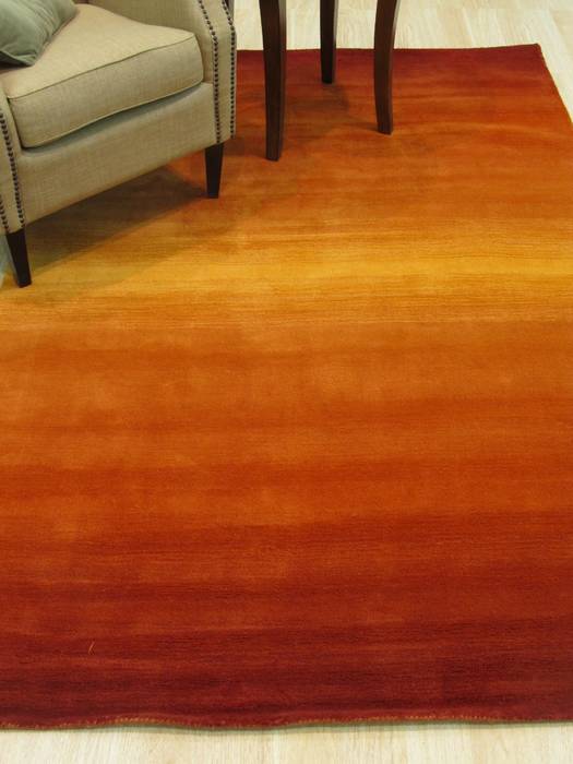 Orange Hand Made 89 X 119 Area Rug 834-131128 Image 3