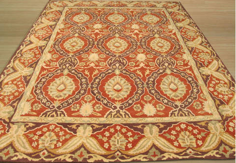 Red Hand Tufted 89 X 119 Area Rug 834-131179 Image 2