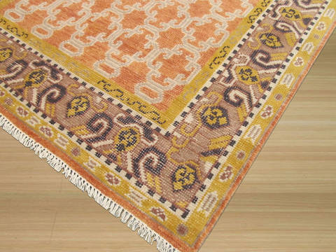 Orange Hand Knotted 60 X 90 Area Rug 834-131190 Image 1
