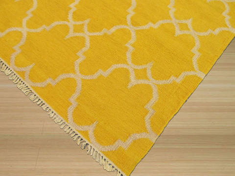  Yellow Hand Made 50 X 80  Area Rug 834-131195 Image 1