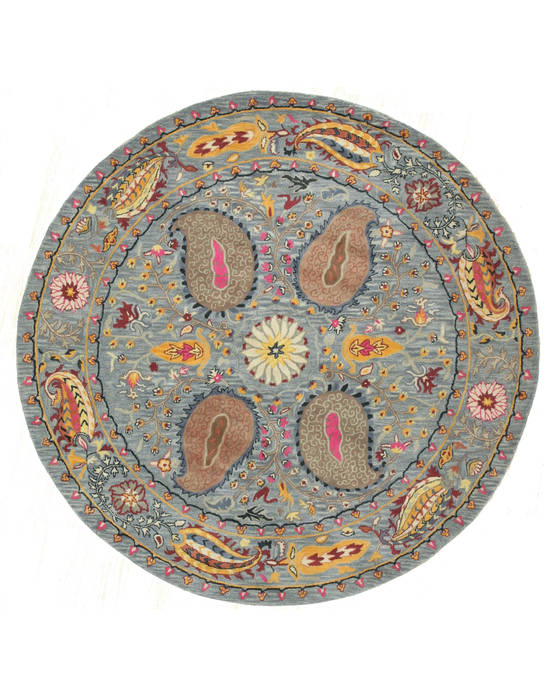 Blue Round Hand Tufted 60 X 60 Area Rug 834-131208 Image 0