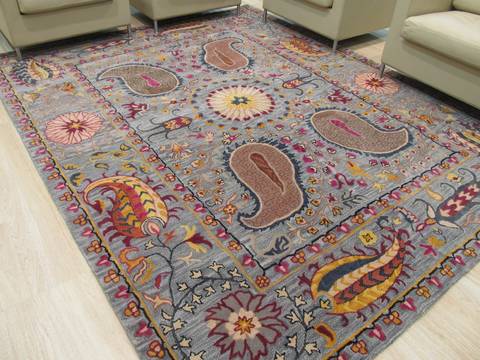 Blue Hand Tufted 89 X 119 Area Rug 834-131211 Image 4
