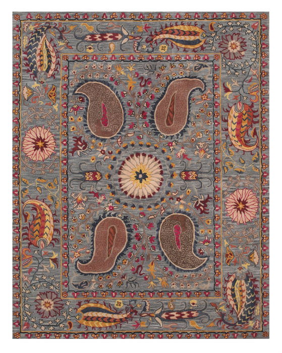 Blue Hand Tufted 89 X 119 Area Rug 834-131211 Image 0