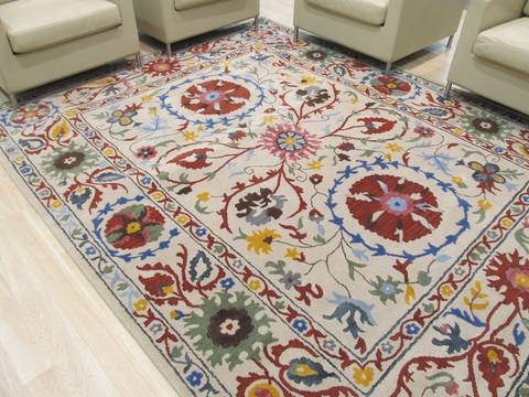 Beige Hand Tufted 89 X 119 Area Rug 834-131224 Image 4