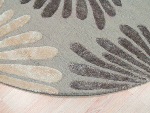 Grey Round Hand Tufted 60 X 60 Area Rug 834-131232 Image 1