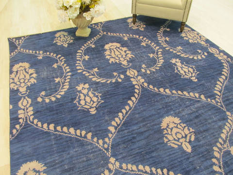 Blue Hand Knotted 60 X 90 Area Rug 834-131235 Image 3