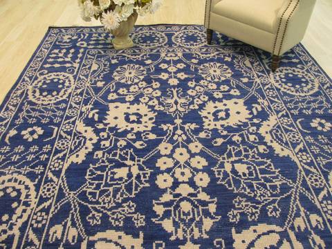 Blue Hand Knotted 100 X 140 Area Rug 834-131238 Image 3