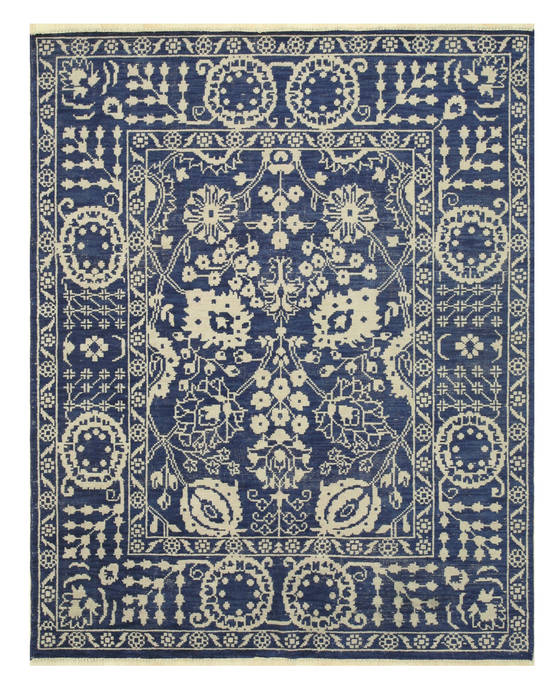 Blue Hand Knotted 100 X 140 Area Rug 834-131238 Image 0