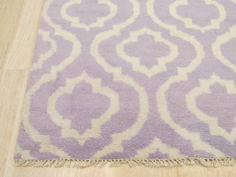 Moroccan Purple Hand Knotted 96 X 136 Area Rug 834-131256 Image 1