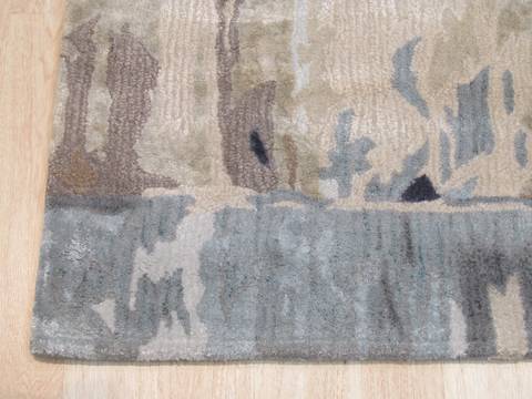 Modern-Contemporary Green Hand Tufted 89 X 119 Area Rug 834-131263 Image 1