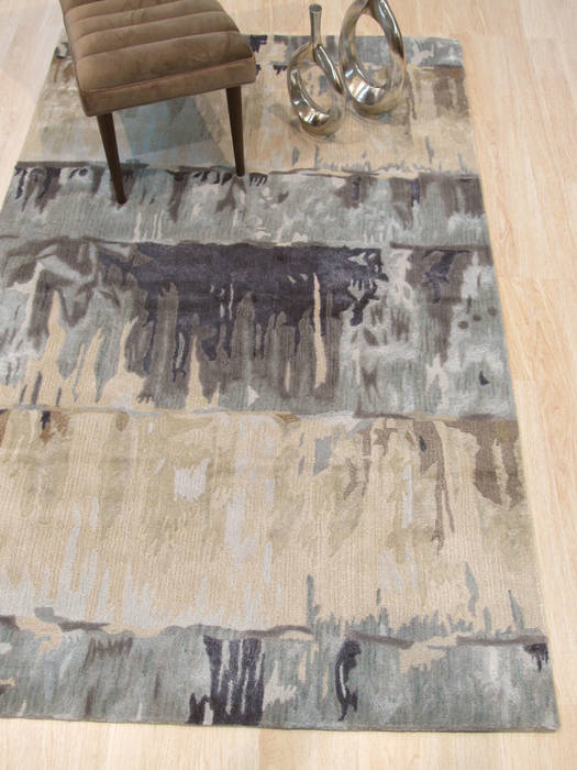 Modern-Contemporary Green Hand Tufted 89 X 119 Area Rug 834-131263 Image 3