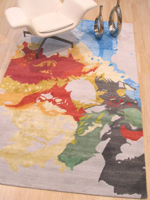 Modern-Contemporary Multicolor Hand Tufted 96 X 136 Area Rug 834-131269 Image 3