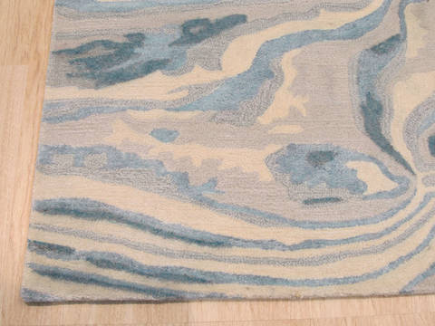 Modern-Contemporary Blue Hand Tufted 96 X 136 Area Rug 834-131276 Image 1