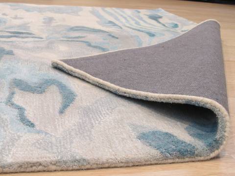 Modern-Contemporary Blue Hand Tufted 89 X 119 Area Rug 834-131279 Image 2